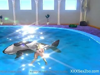Killer whale sticks its killer cock in her mouth