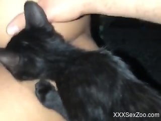 Kitty with a sexy body is taking care of that twat